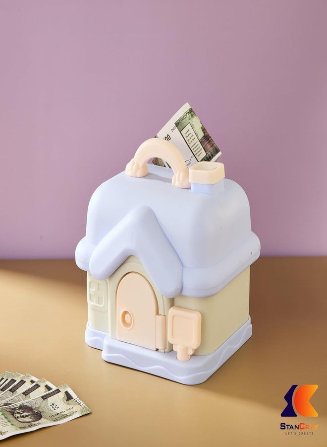 STANCRAY Cute Small Savings Bank Money Deposit and Withdrawal Piggy Bank with Key Holder House Piggy Bank for Girls and Boys Coin Bank with Handle, Lock and Key. (Model 4) - Image 2